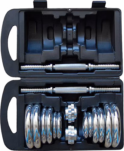 Evde spora yeni başlayanlar için en temel ve en bütçe dostu ayarlanabilir en iyi ayarlanabilir dambıl setidir. Krom kaplaması ile paslanmaya karşı dayanıklı, uzun ömürlü bir başlangıç sunar.